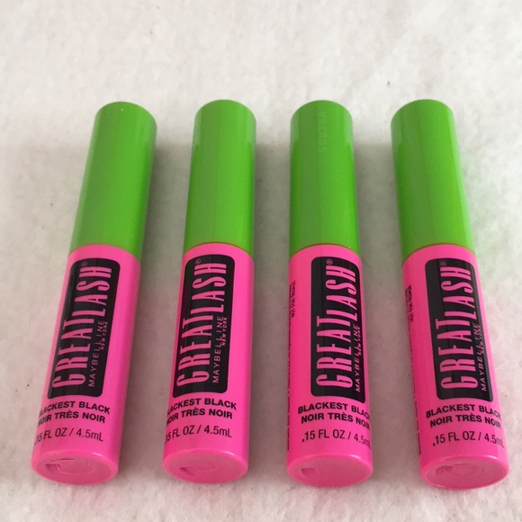New Bundle Of 4 Maybelline Great Lash Mascara Blackest Black Size.15oz - Picture 2 of 3